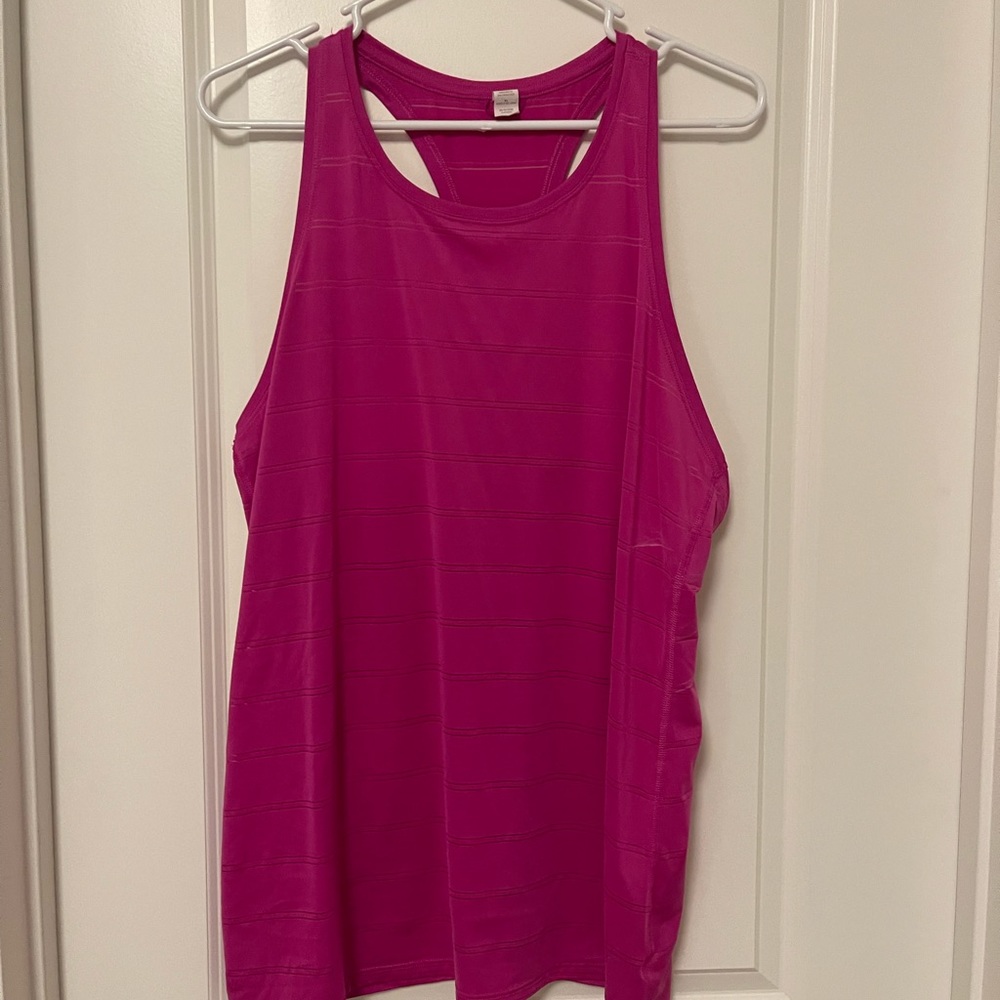 Athleta High Neck Double Stripe Mesh Chi tank XL